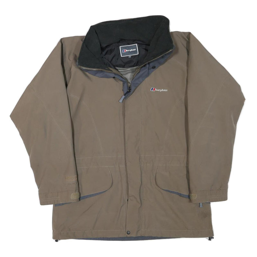BERGHAUS Womens Brown Outdoor Jacket L Polyester Blend Zip Goretex