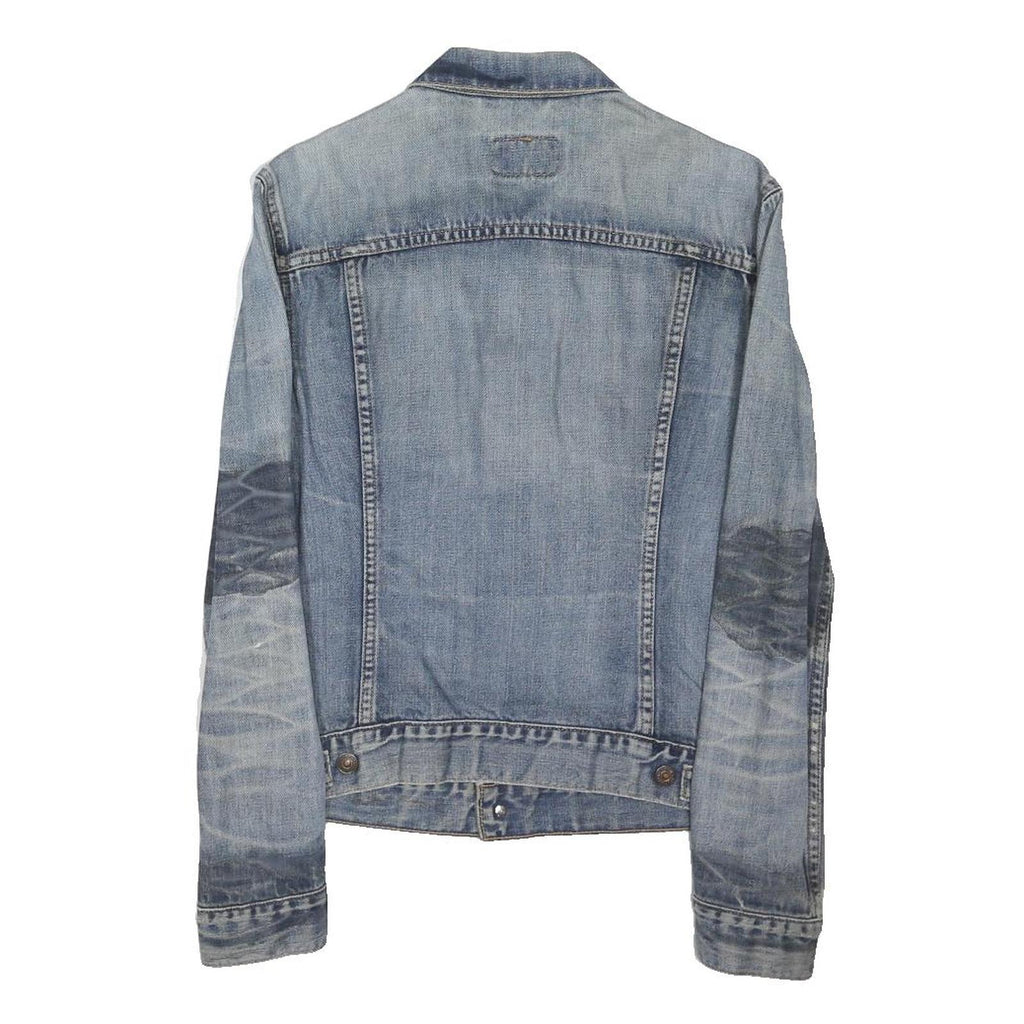 LEVI'S Girls Blue Denim Button Jacket M Cotton Blend Faded Casual