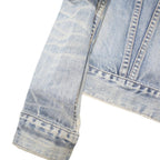 LEVI'S Girls Blue Denim Button Jacket M Cotton Blend Faded Casual