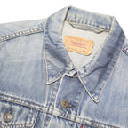 LEVI'S Girls Blue Denim Button Jacket M Cotton Blend Faded Casual
