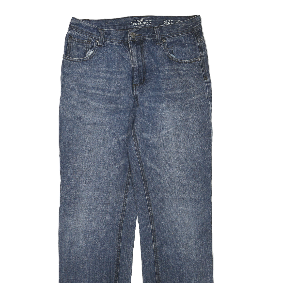 DICKIES Womens Regular Fit Blue Denim Jeans W30 L32 Zip Cotton Blend Casual