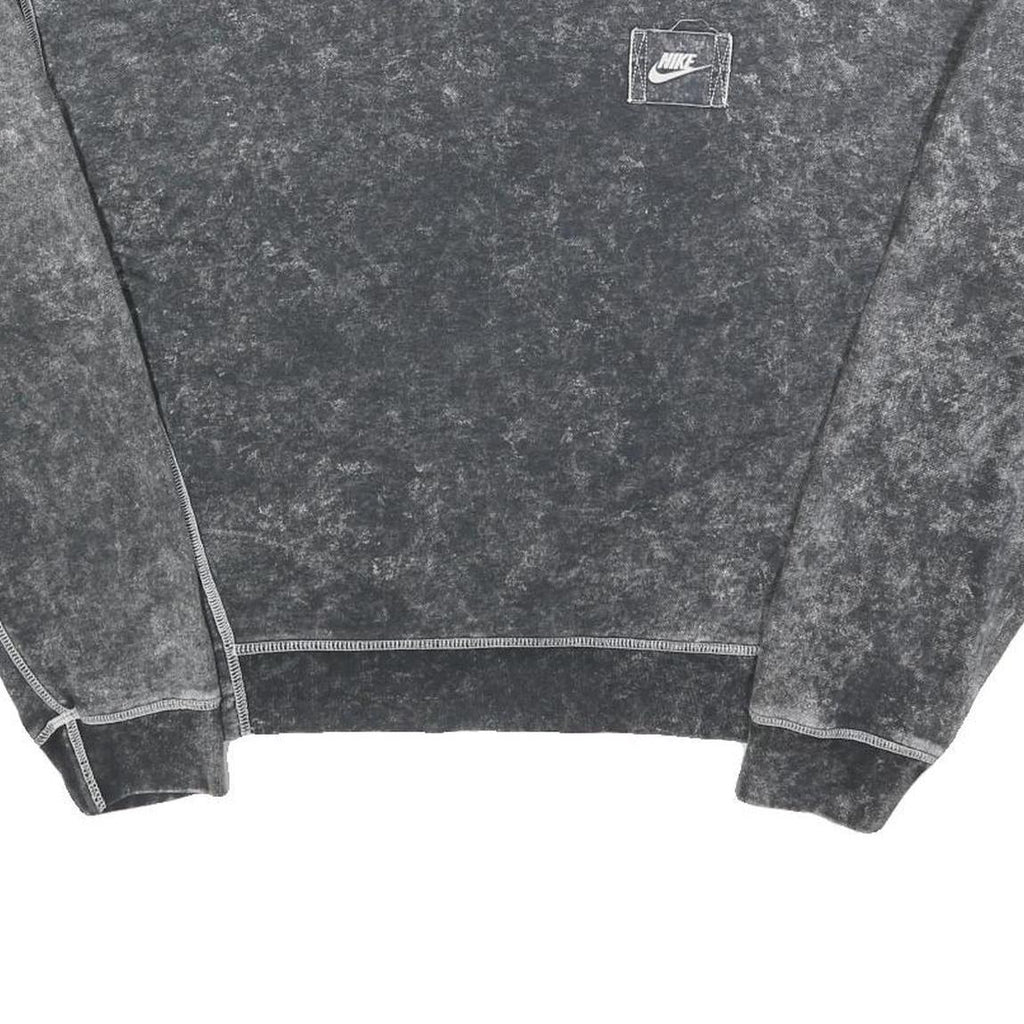 NIKE Womens Black Pullover Sweatshirt M Cotton Blend Crew Neck Vintage Style