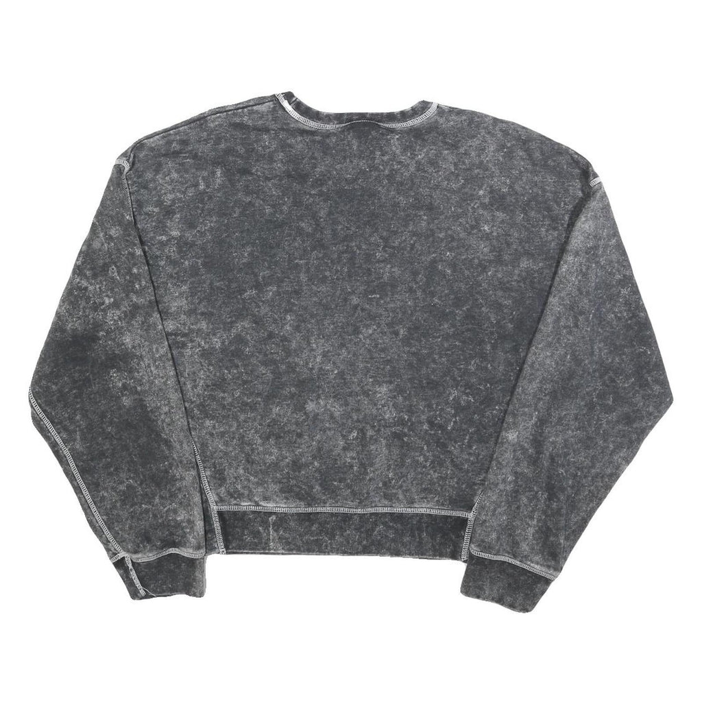 NIKE Womens Black Pullover Sweatshirt M Cotton Blend Crew Neck Vintage Style