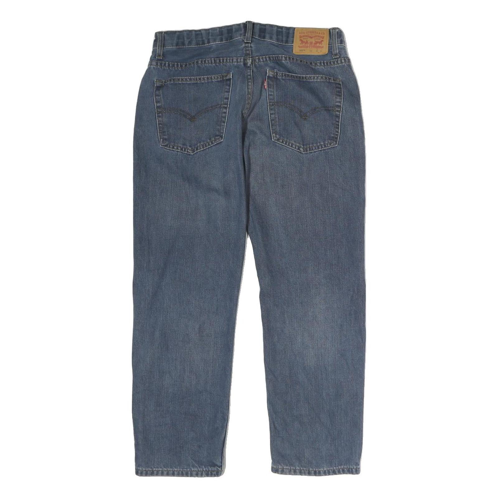 LEVI'S 505 Mens Jeans Blue Regular Straight Denim Medium W32 L27 Classic Zip