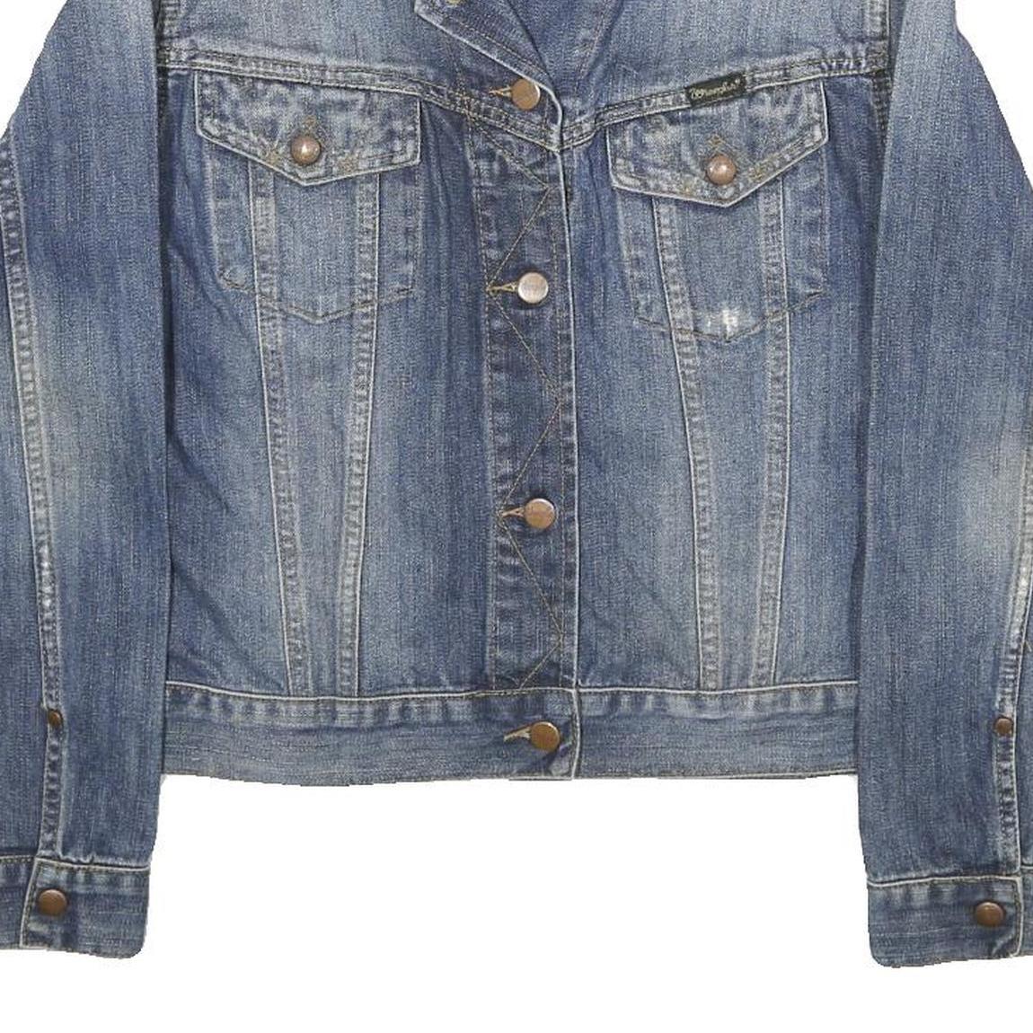 WRANGLER Womens Blue Denim Jacket M Cotton Button Fastening Classic Fit Casual