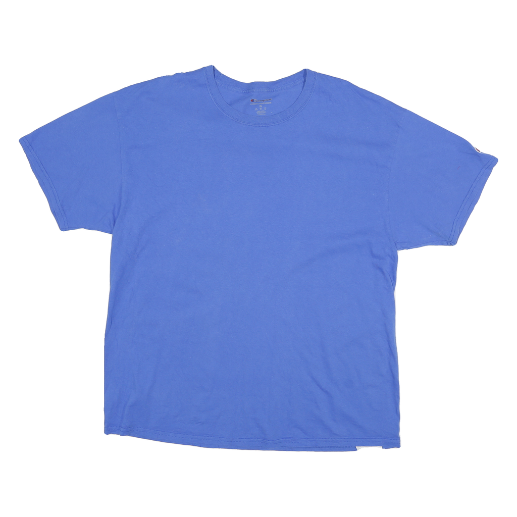 CHAMPION Mens Blue XL T-Shirt Short Sleeve Crew Neck Cotton Casual Top