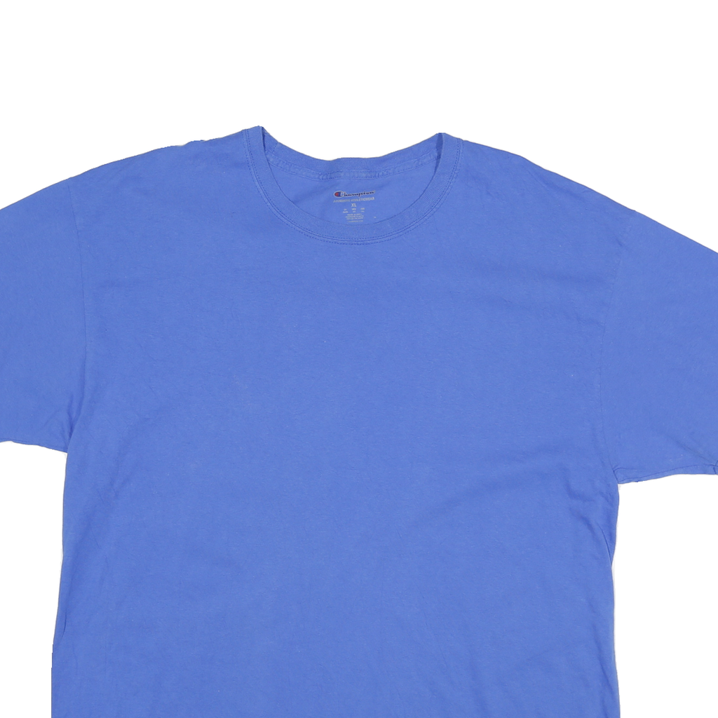 CHAMPION Mens Blue XL T-Shirt Short Sleeve Crew Neck Cotton Casual Top