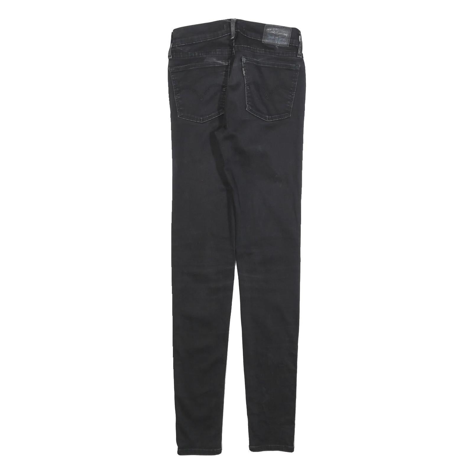 LEVI'S 710 Womens Jeans Black Slim Skinny Denim W26 L32 Stretch Zip Fly