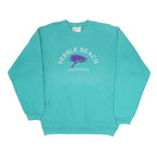 HANES Womens Green Pebble Beach California Crew Neck M Cotton Blend Sweatshirt
