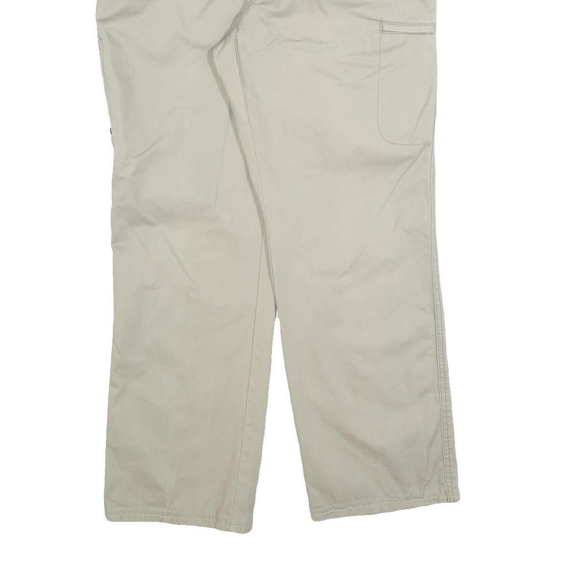 CASUAL STYLE Mens Cotton Blend Beige Regular Straight Trousers W34 L28 Casual