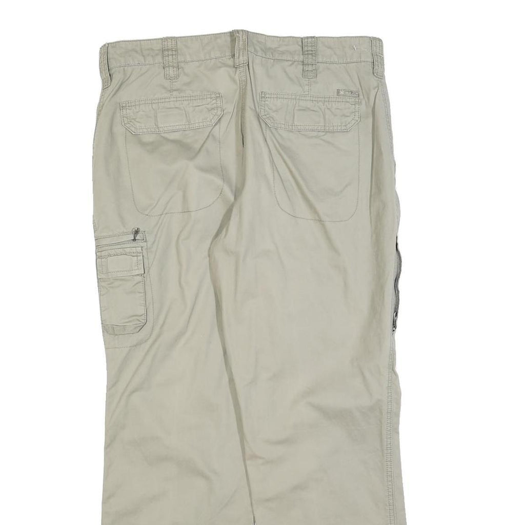 CASUAL STYLE Mens Cotton Blend Beige Regular Straight Trousers W34 L28 Casual