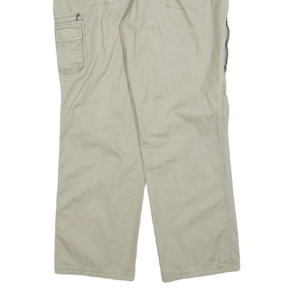 CASUAL STYLE Mens Cotton Blend Beige Regular Straight Trousers W34 L28 Casual