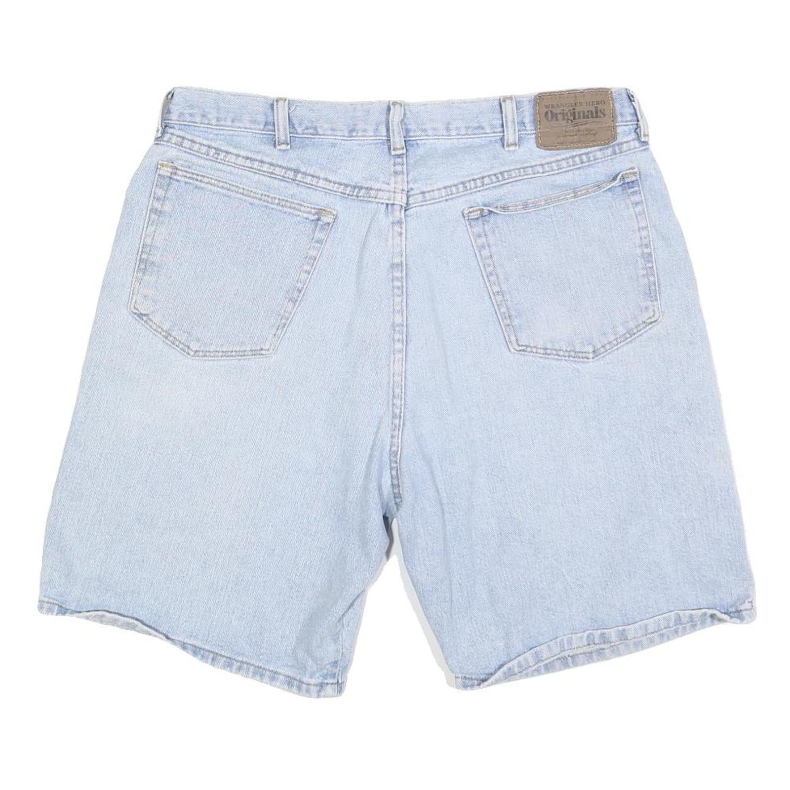 WRANGLER Mens Light Blue Denim Shorts L W36 Casual Cotton Blend Summer
