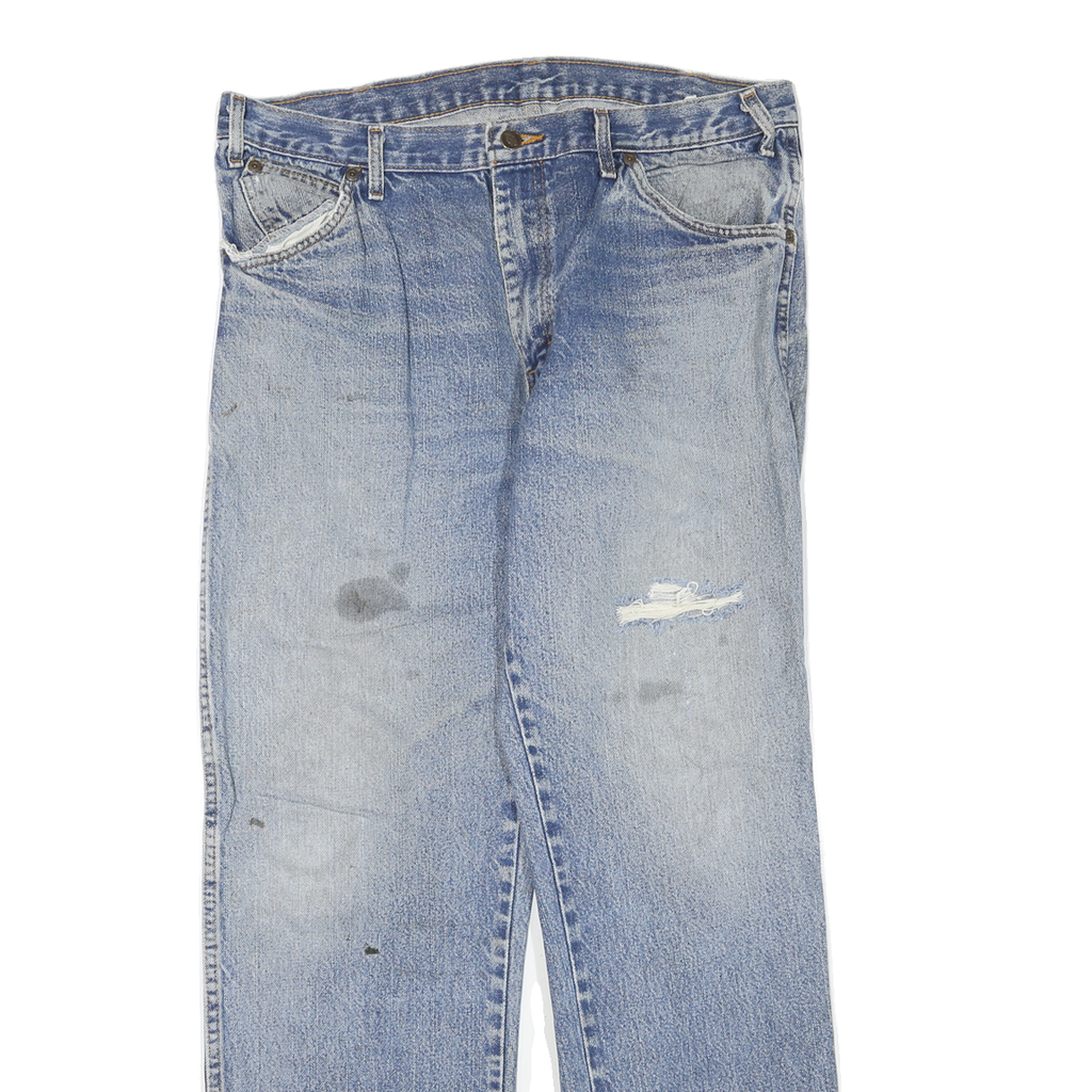 DICKIES Mens Jeans Blue Regular Straight Denim Light W36 L32 Classic Workwear