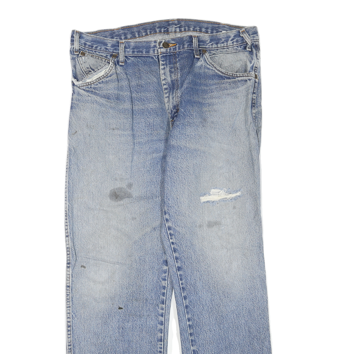 DICKIES Mens Jeans Blue Regular Straight Denim Light W36 L32 Classic Workwear