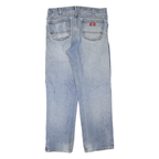 DICKIES Mens Jeans Blue Regular Straight Denim Light W36 L32 Classic Workwear