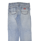 DICKIES Mens Jeans Blue Regular Straight Denim Light W36 L32 Classic Workwear