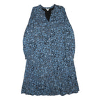 MONSOON Womens Blue Paisley Day Dress Cotton Blend Long Sleeve Midi UK 16