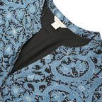 MONSOON Womens Blue Paisley Day Dress Cotton Blend Long Sleeve Midi UK 16