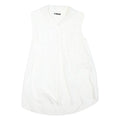 ZARA Womens White Sleeveless Shirt Collared Top M Lightweight Casual