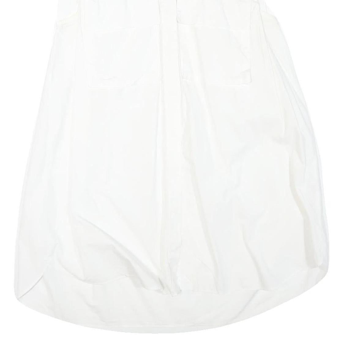 ZARA Womens White Sleeveless Shirt Collared Top M Lightweight Casual