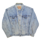LEVI'S Mens Blue Cotton Denim Jacket L Button Closure Classic Style