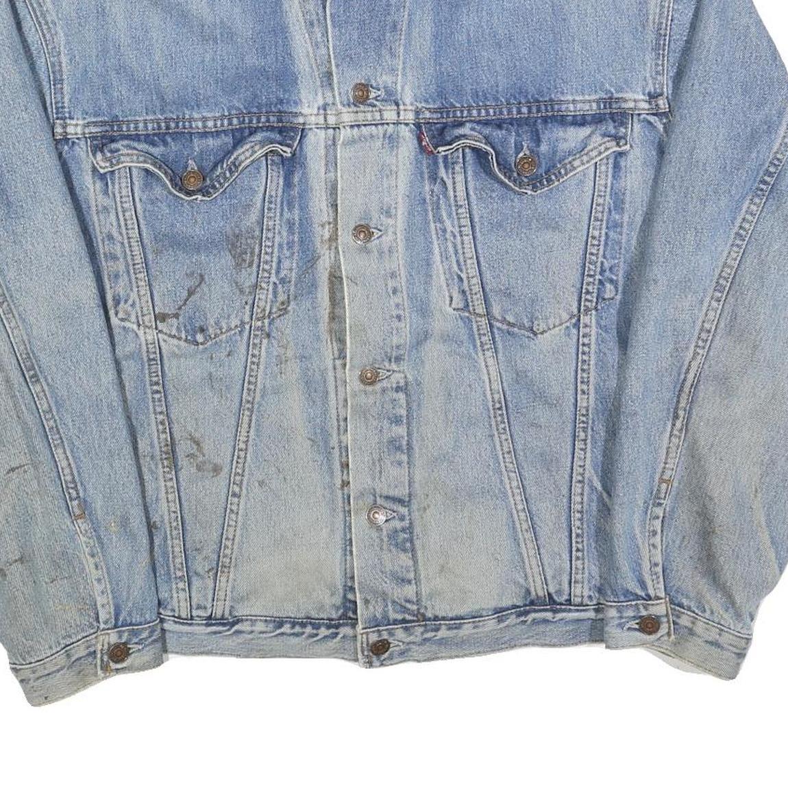 LEVI'S Mens Blue Cotton Denim Jacket L Button Closure Classic Style