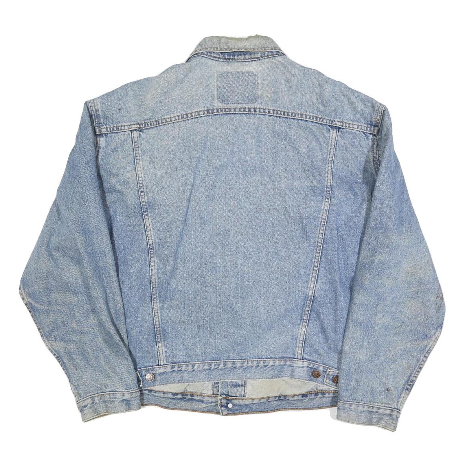 LEVI'S Mens Blue Cotton Denim Jacket L Button Closure Classic Style