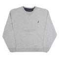 NAUTICA Mens Grey Crew Neck L Sweatshirt Cotton Blend Classic Logo Pullover