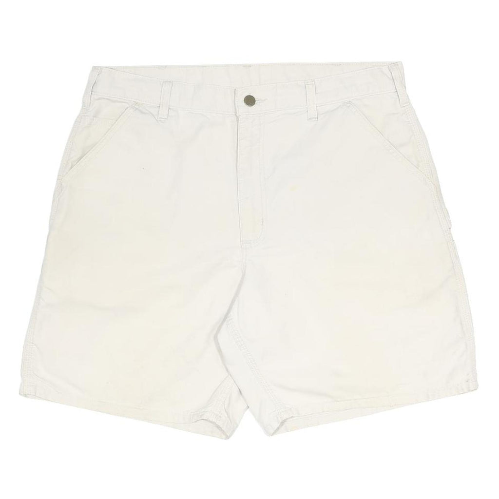 CARHARTT Mens Shorts White Casual Cotton L W36 Workwear Pockets