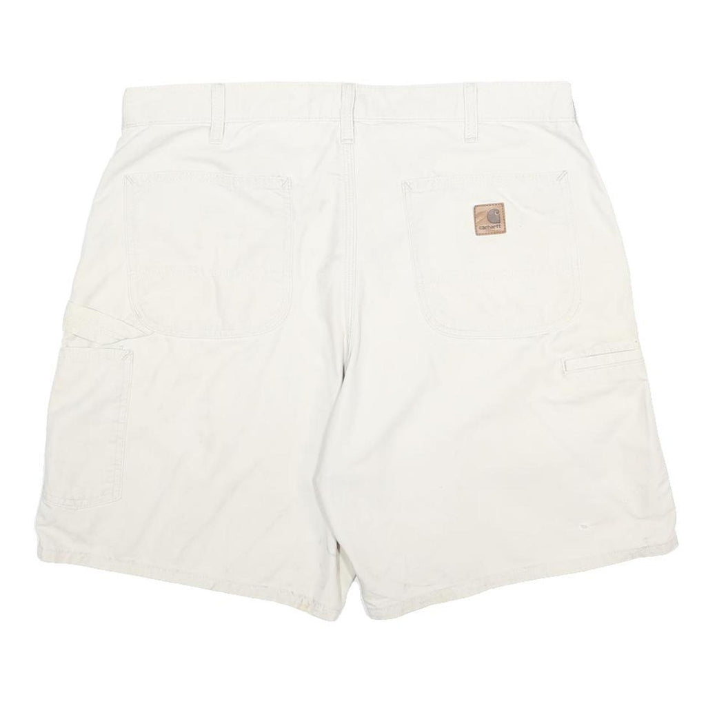 CARHARTT Mens Shorts White Casual Cotton L W36 Workwear Pockets