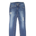 TRUE RELIGION Stella Distressed Womens Jeans Blue Slim Skinny W24 L34