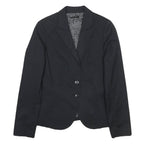 SISLEY Womens Black Classic Jacket S Cotton Blend Button Plain Formal