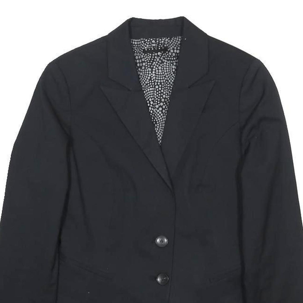 SISLEY Womens Black Classic Jacket S Cotton Blend Button Plain Formal