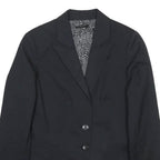 SISLEY Womens Black Classic Jacket S Cotton Blend Button Plain Formal