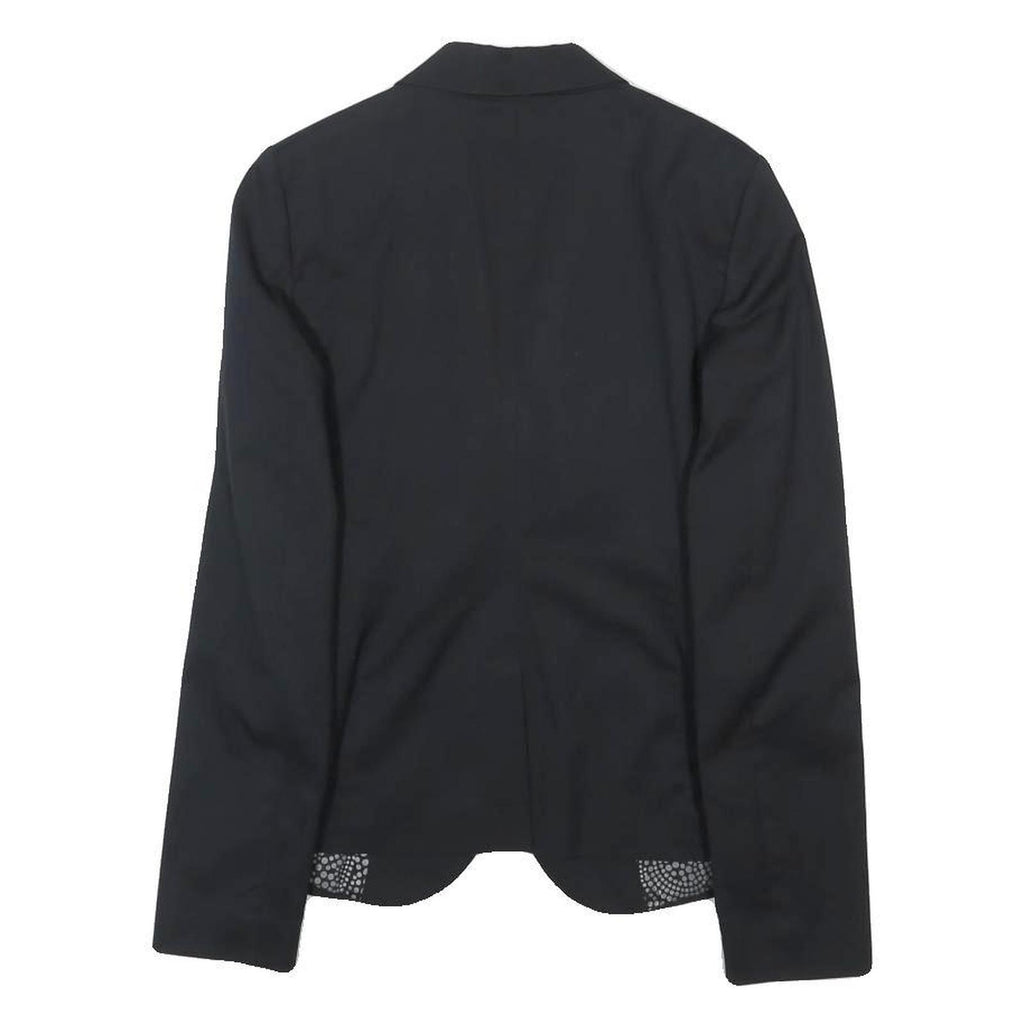 SISLEY Womens Black Classic Jacket S Cotton Blend Button Plain Formal