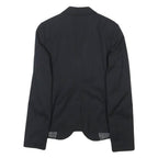 SISLEY Womens Black Classic Jacket S Cotton Blend Button Plain Formal