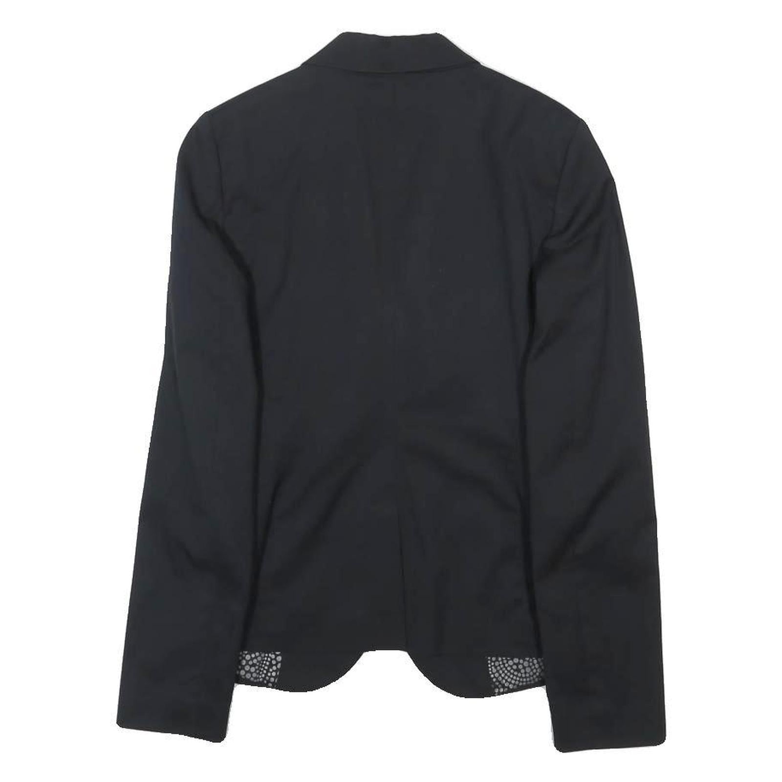 SISLEY Womens Black Classic Jacket S Cotton Blend Button Plain Formal