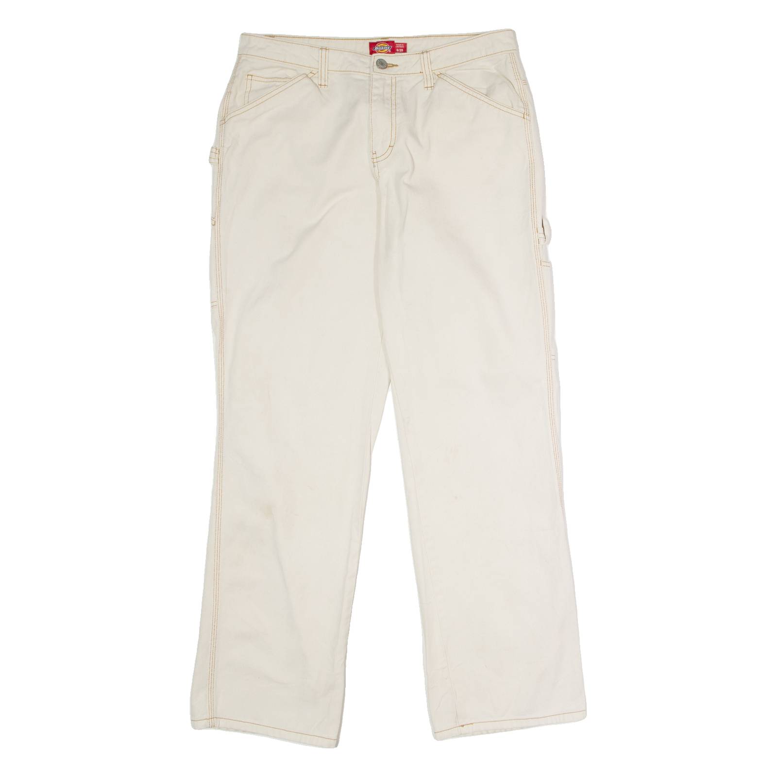 DICKIES Workwear Carpenter Womens Twill Trousers White Regular Straight W29 L29