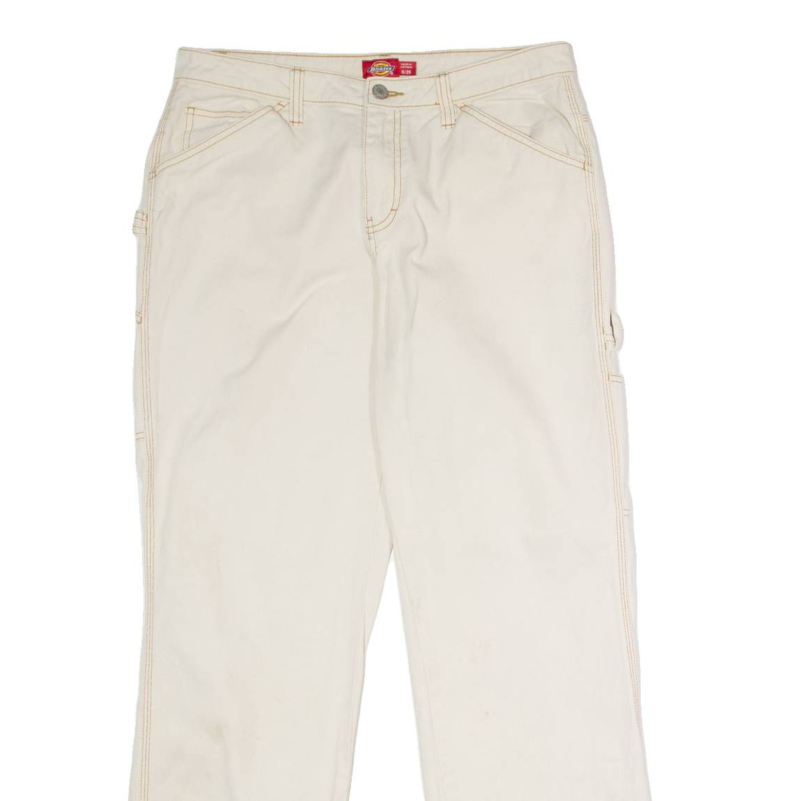 DICKIES Workwear Carpenter Womens Twill Trousers White Regular Straight W29 L29