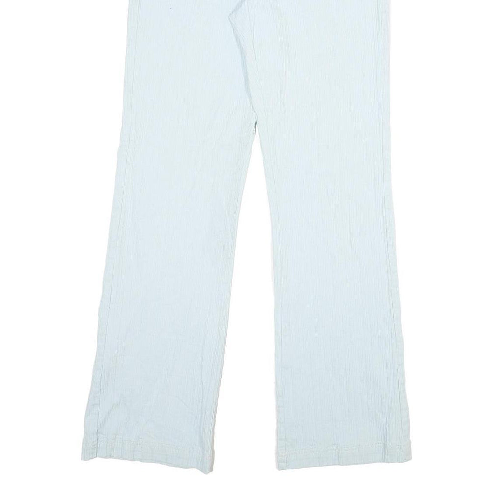 Womens Cotton White Regular Fit Straight Leg Trousers W30 L31 Casual Zip