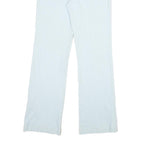 Womens Cotton White Regular Fit Straight Leg Trousers W30 L31 Casual Zip