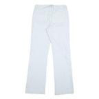 Womens Cotton White Regular Fit Straight Leg Trousers W30 L31 Casual Zip