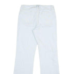 Womens Cotton White Regular Fit Straight Leg Trousers W30 L31 Casual Zip