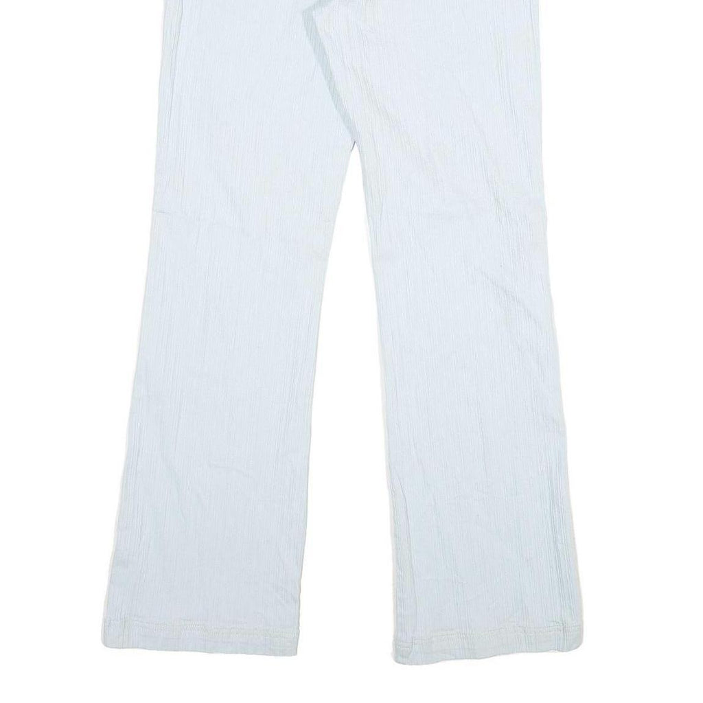 Womens Cotton White Regular Fit Straight Leg Trousers W30 L31 Casual Zip