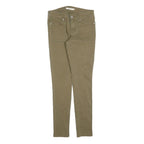LEVI'S 721 Womens Slim Skinny Jeans Olive Cotton Blend W26 L30 Stylish Zip