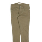 LEVI'S 721 Womens Slim Skinny Jeans Olive Cotton Blend W26 L30 Stylish Zip