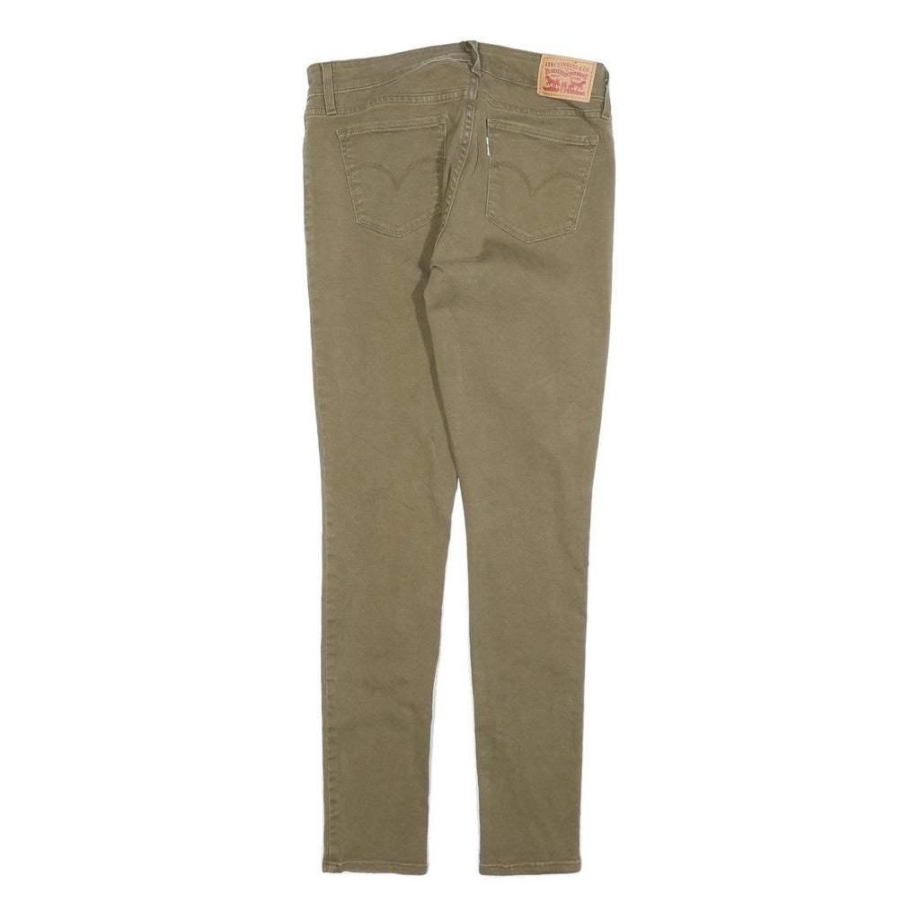 LEVI'S 721 Womens Slim Skinny Jeans Olive Cotton Blend W26 L30 Stylish Zip
