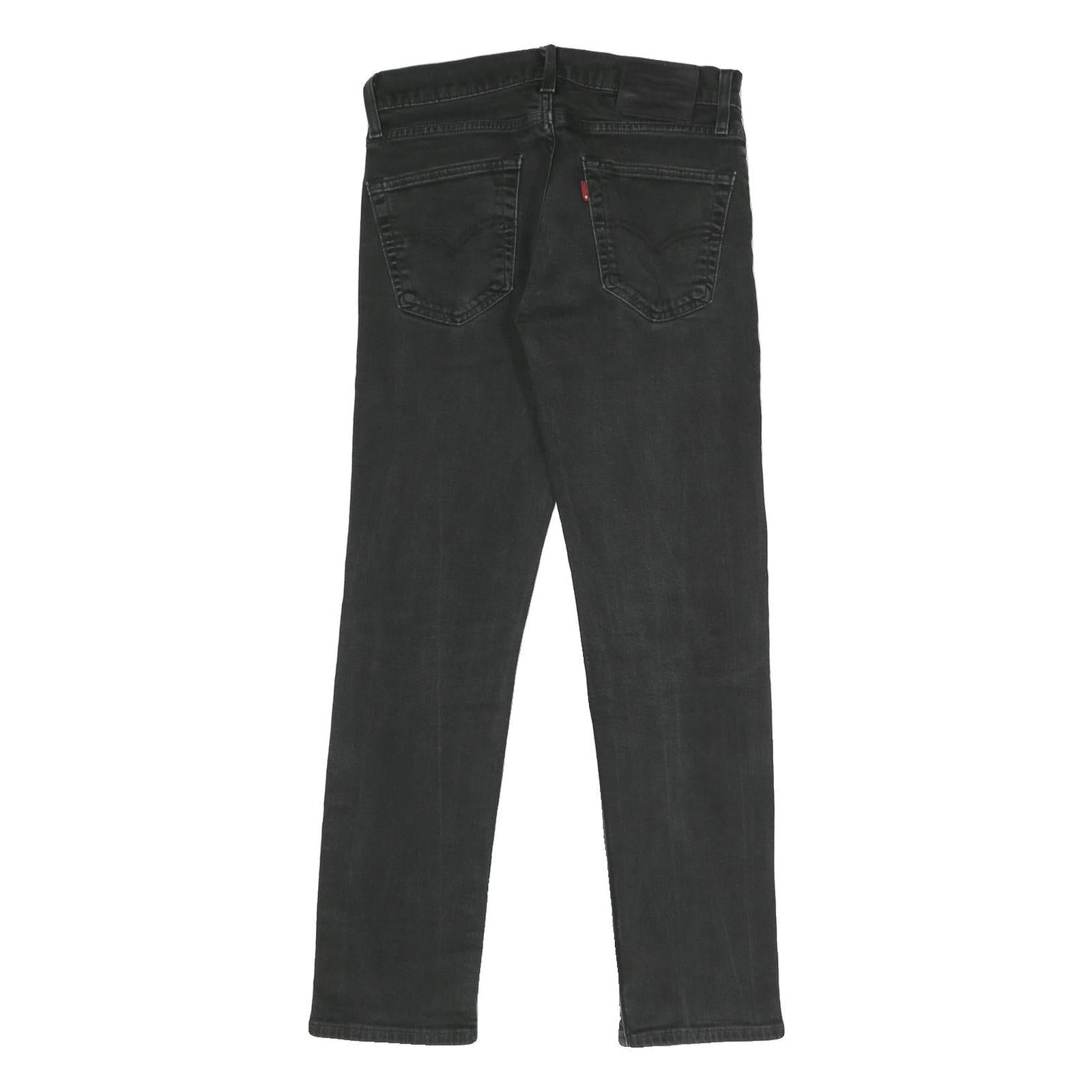 LEVI'S 511 Big E Mens Slim Black Denim Raw Jeans W30 L30 Classic Zip