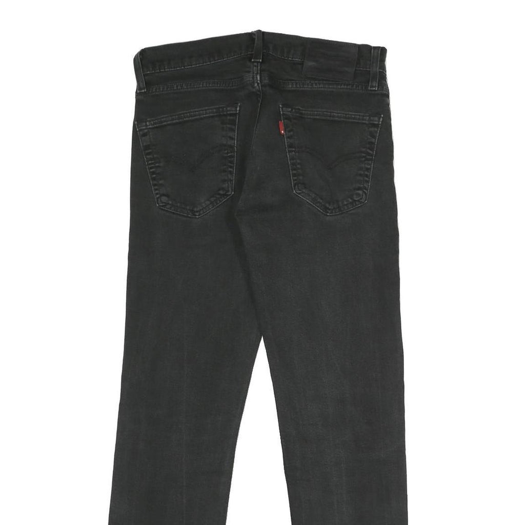 LEVI'S 511 Big E Mens Slim Black Denim Raw Jeans W30 L30 Classic Zip